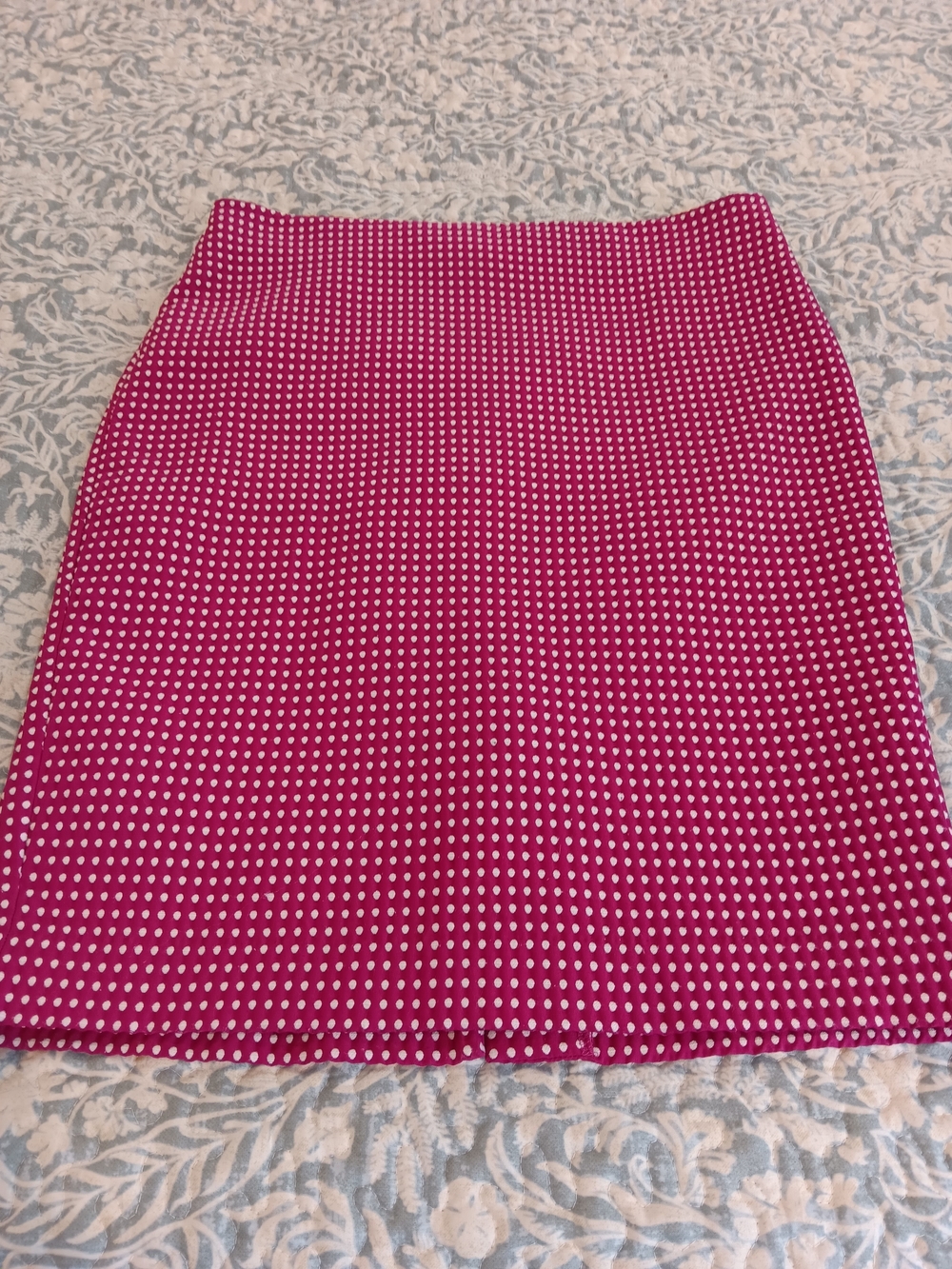 Ann Taylor Loft Fuchsia Pink Polka Dot Pencil Skirt
